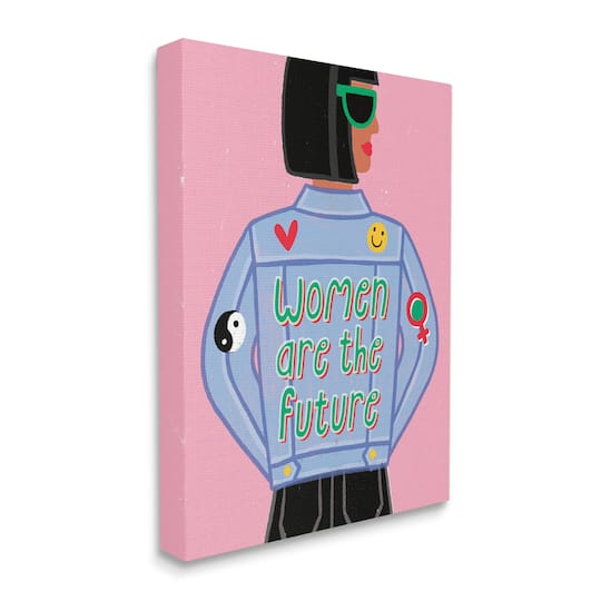 Stupell Industries Women Are The Future Girl Power Quote Denim Jacket Canvas Wall Art